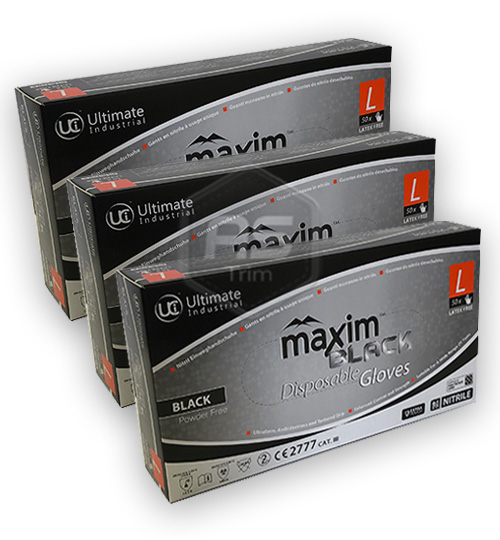 Gloves - Black Nitrile Heavy Duty - Fishscale Grip 6Mil - Per Box of 50 (Min 3)